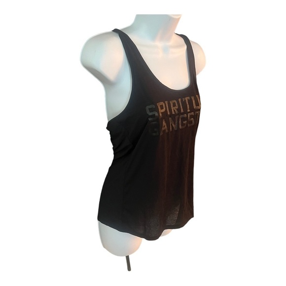 Spiritual Gangster Black Spell Out Racerback Yoga Athletic Tank Top Size XS - Picture 2 of 5